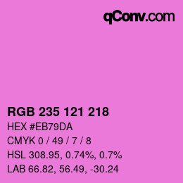 カラーコード: RGB 235 121 218 | qconv.com