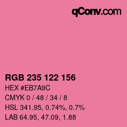 Color code: RGB 235 122 156 | qconv.com