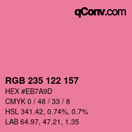Color code: RGB 235 122 157 | qconv.com