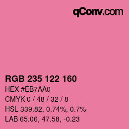 カラーコード: RGB 235 122 160 | qconv.com