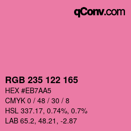 Color code: RGB 235 122 165 | qconv.com