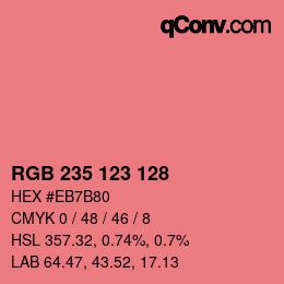 Color code: RGB 235 123 128 | qconv.com
