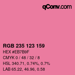 Color code: RGB 235 123 159 | qconv.com
