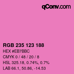 Color code: RGB 235 123 188 | qconv.com