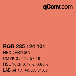 Color code: RGB 235 124 101 | qconv.com