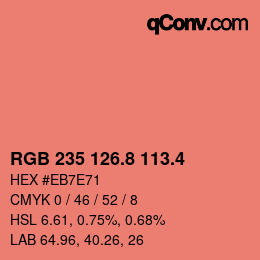 カラーコード: RGB 235 126.8 113.4 | qconv.com