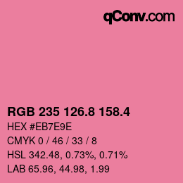 カラーコード: RGB 235 126.8 158.4 | qconv.com