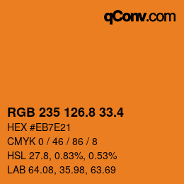 カラーコード: RGB 235 126.8 33.4 | qconv.com