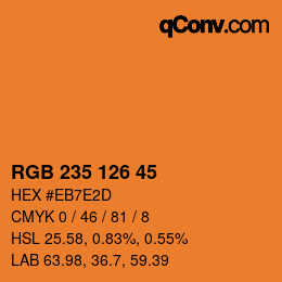 Color code: RGB 235 126 45 | qconv.com