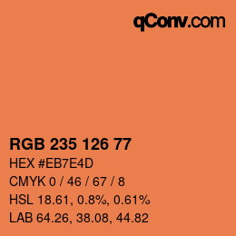Code couleur: RGB 235 126 77 | qconv.com