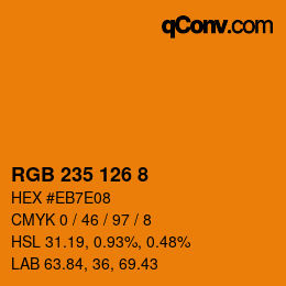 カラーコード: RGB 235 126 8 | qconv.com
