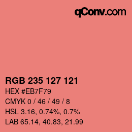 Farbcode: RGB 235 127 121 | qconv.com