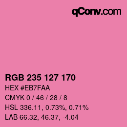 Color code: RGB 235 127 170 | qconv.com
