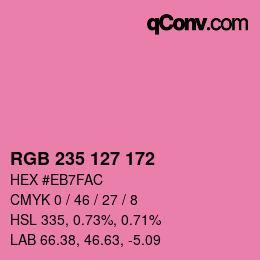 Color code: RGB 235 127 172 | qconv.com