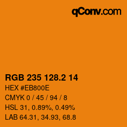 カラーコード: RGB 235 128.2 14 | qconv.com