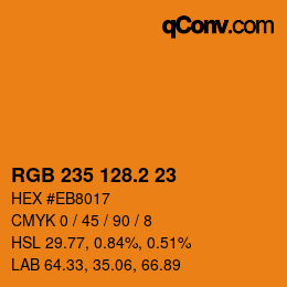 カラーコード: RGB 235 128.2 23 | qconv.com