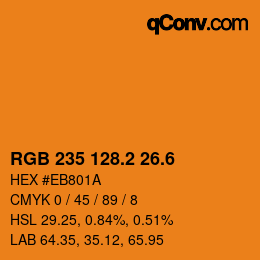 カラーコード: RGB 235 128.2 26.6 | qconv.com