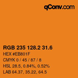 カラーコード: RGB 235 128.2 31.6 | qconv.com