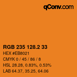 カラーコード: RGB 235 128.2 33 | qconv.com