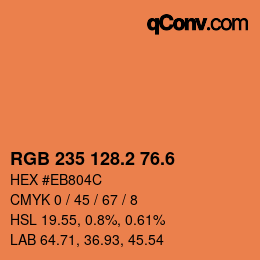 カラーコード: RGB 235 128.2 76.6 | qconv.com