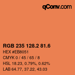 カラーコード: RGB 235 128.2 81.6 | qconv.com