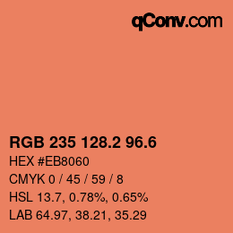 カラーコード: RGB 235 128.2 96.6 | qconv.com