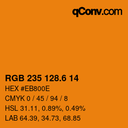カラーコード: RGB 235 128.6 14 | qconv.com