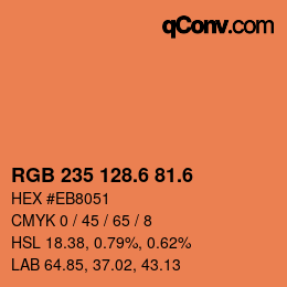 カラーコード: RGB 235 128.6 81.6 | qconv.com