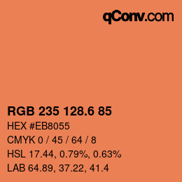 カラーコード: RGB 235 128.6 85 | qconv.com