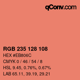 カラーコード: RGB 235 128 108 | qconv.com