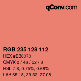 颜色代码: RGB 235 128 112 | qconv.com