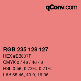 カラーコード: RGB 235 128 127 | qconv.com