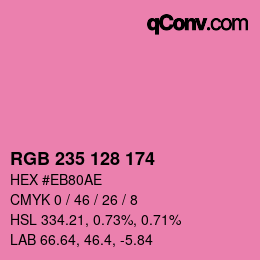 カラーコード: RGB 235 128 174 | qconv.com