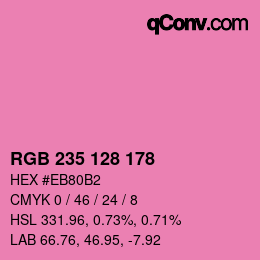 颜色代码: RGB 235 128 178 | qconv.com