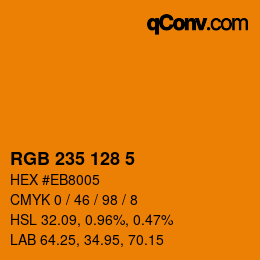颜色代码: RGB 235 128 5 | qconv.com