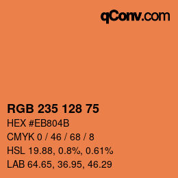 Color code: RGB 235 128 75 | qconv.com