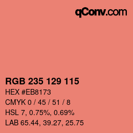 Farbcode: RGB 235 129 115 | qconv.com