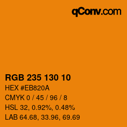 Farbcode: RGB 235 130 10 | qconv.com