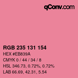Color code: RGB 235 131 154 | qconv.com