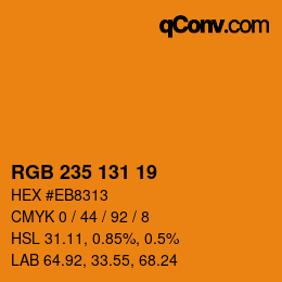 Color code: RGB 235 131 19 | qconv.com