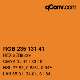 Color code: RGB 235 131 41 | qconv.com