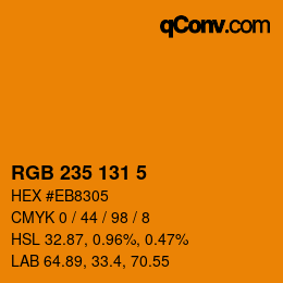 Color code: RGB 235 131 5 | qconv.com