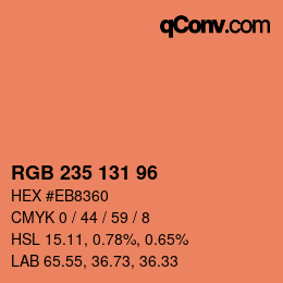 Color code: RGB 235 131 96 | qconv.com