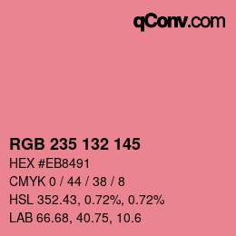 Color code: RGB 235 132 145 | qconv.com