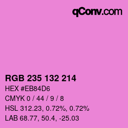 Código de color: RGB 235 132 214 | qconv.com