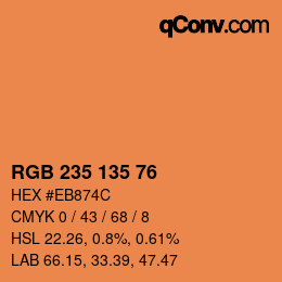 Color code: RGB 235 135 76 | qconv.com