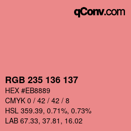 Color code: RGB 235 136 137 | qconv.com