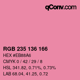 Color code: RGB 235 136 166 | qconv.com