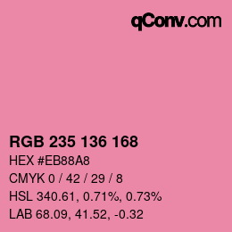 Color code: RGB 235 136 168 | qconv.com