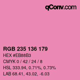 Color code: RGB 235 136 179 | qconv.com